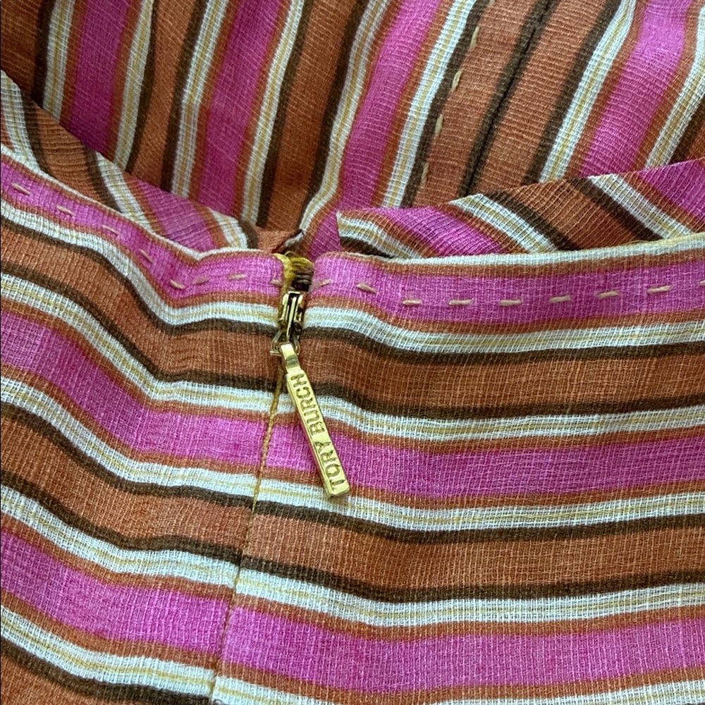 Tory Burch Striped linen silk blend sleeveless Dress, size 6 - Picture 10 of 10